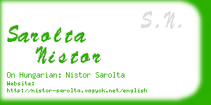 sarolta nistor business card